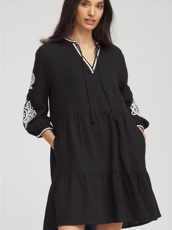 Chico's Dresses & Skirts - Chicos Woven Embroidered Swim Cover-Up size L